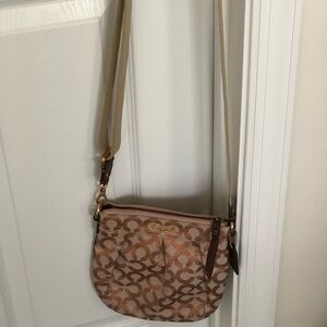 Coach Tan and Brown Crossbody Bag Vintage